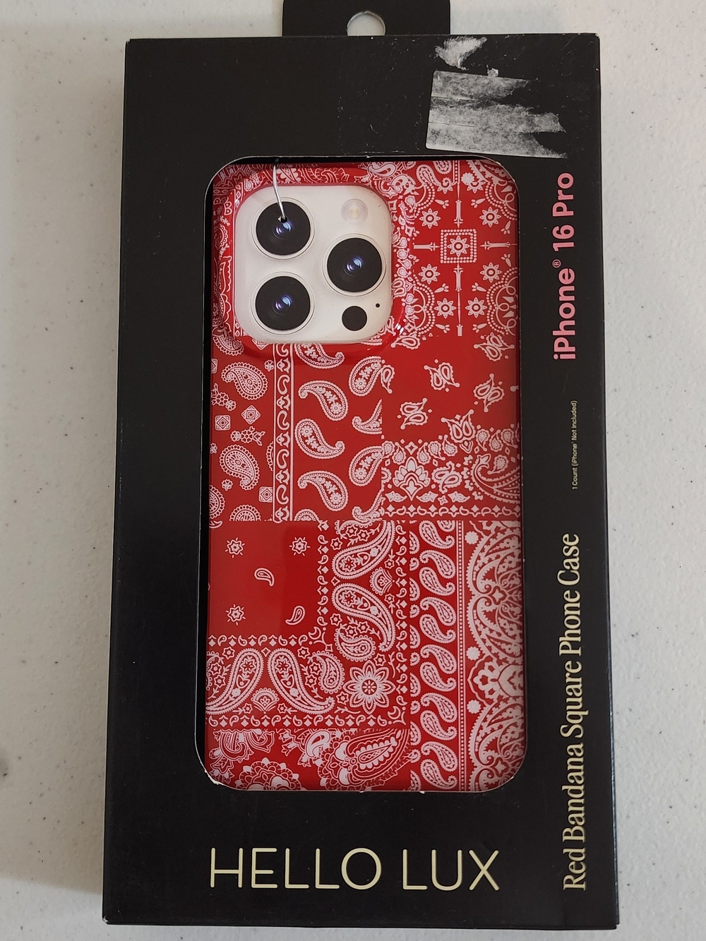 Red Bandana Pattern Phone Case for iPhone 16 Pro